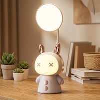 Lampe de bureau LED mini kawaii au design moderne, rechargeable par USB, en ABS, rose, cadeaux pour enfants et filles