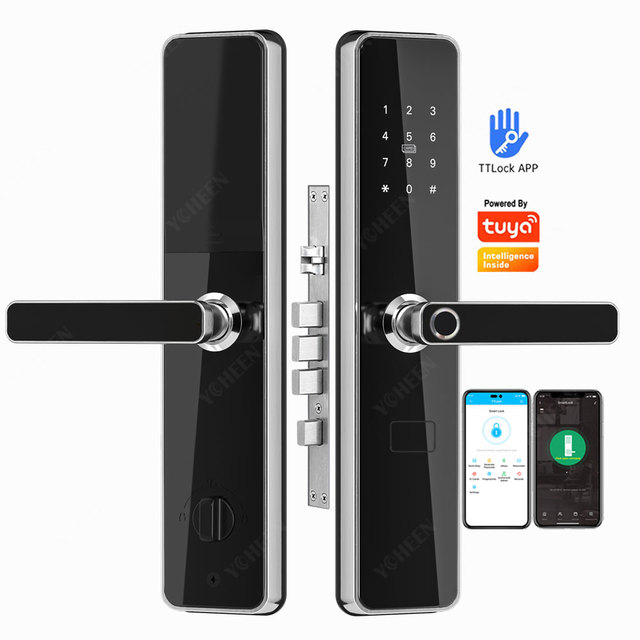 Tuya WiFi Smart Lock 6068 Waterproof Mortise Digital Lock Stainless Steel Fingerprint Key Card NFC Compatible TTlock Ble App
