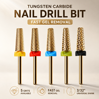 Fraise à ongles en carbure de tungstène 5 en 1, 3/32 po, coupe croisée, pour gel et acrylique, professionnelle, compatible lime électrique, OEM ODM, logo personnalisé