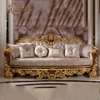 Ensemble de canapés de luxe pour salon, style royal européen classique, en bois massif sculpté, rétro, haut de gamme, sur mesure, en tissu, grand modèle