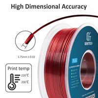Filament d'impression 3D PLA Soie Bicolore Vibrant 1,75 mm 1 kg Noir Brillant Rouge Parfait pour les Amateurs, les Fabricants et l'Utilisation Professionnelle