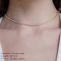 Vente en gros Colliers de mode de luxe légers européens et américains Chaînes de clavicule rondes transfrontalières Bijoux en acier inoxydable