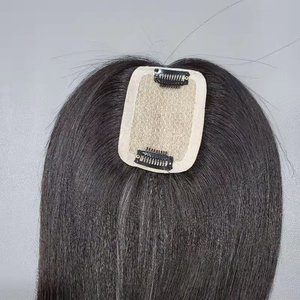 5*8cm 8-12 pollici Topper Hair Piece con frangia 100% <span class=keywords><strong>Real</strong></span> Remy Human Hair Topper per le donne con capelli sottili marrone naturale - Product Image 2