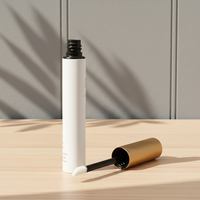 Tube de gloss à lèvres en aluminium blanc avec logo personnalisé, emballage cosmétique vide haute brillance, tube compressible en aluminium