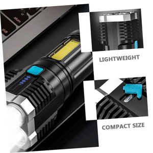 Strong <b>Light</b> Flashlight Super Bright 4led Rechargeable Torch Cob Side <b>Light</b> Multifunctional Outdoor LED Portable Flashlight - Product Image 4