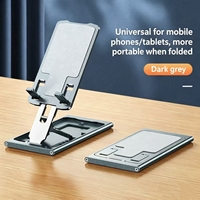 Support pliable en aluminium pour téléphone et tablette, ouverture à une touche, support de bureau réglable pour iPad/iPhone de 12 pouces