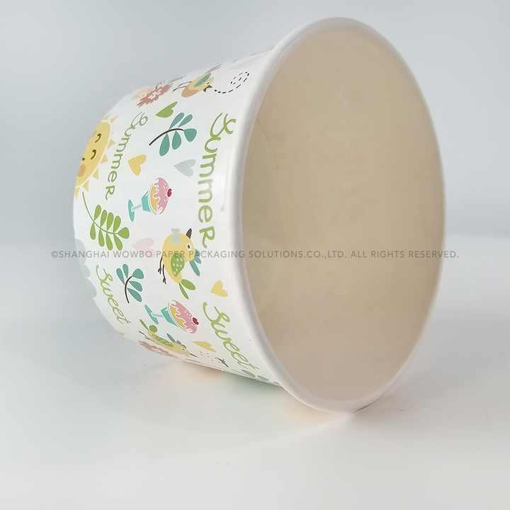Eco-Friendly Food Grade Paper Ice Cream Cups for Takeaway Custom LOGO ...