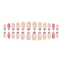 Y10 24 faux ongles à presser de styles variés, réutilisables et portables, plusieurs motifs, capsules d'ongles artificiels simples