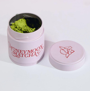 Tùy Chỉnh In Ấn Màu Hồng Kín 30G 50G Matcha <span class=keywords><strong>Tin</strong></span> Có Thể Kim Loại Vít Top Cà Phê Trà Matcha Bột Hộp Thiếc Với Con Dấu - Product Image 4