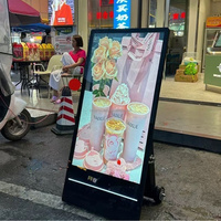 Panel de póster para kiosco LCD de 43 pulgadas para exteriores, pantalla LCD portátil 4K, señalización digital con batería para exteriores