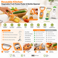 Groothandel Herbruikbare Keuken Groente Fruit Aardappel Schilmes met Flessenopener Multifunctioneel Keukenhulpmiddel