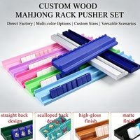 Support de jeu de Mahjong classique en bois ondulé 17/18/19/20/21 pouces avec support magnétique pour tuiles et peigne, accessoires de jeu de société