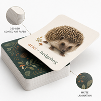 Cartes Flash Personnalisées Animaux de la Forêt Bilingues Roumanien-Anglais 350 g/m² Mat Laminé Éducatives pour Enfants