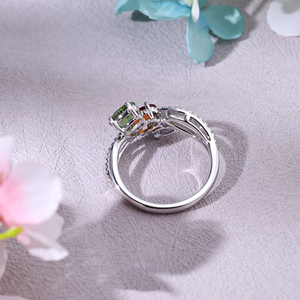 Bague de luxe personnalisée en or massif 14 carats avec saphir taille ovale et diamants naturels – Bague de fiançailles classique pour mariage - Product Image 3