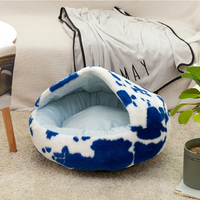 Fabricant Direct rond en peluche duveteux confortable à capuche lit pour chat grotte pour chats d'intérieur chien lapin Hamster