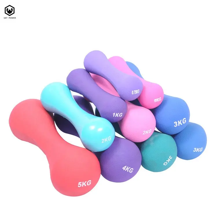 Colorful Color Pink Fish Neoprene Dumbbell Woman Ladies Adjustable Small Weight Bone Shape Dumbbell