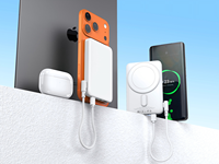 Banco de Energía Portátil de Gran Capacidad 22.5W con Cable Autoajustable y Absorción Magnética, Estación de Carga 10000mAh