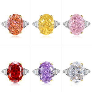 Anillo de Garra con Circonita Colorida de 12*16mm, Corte Hielo, de Cobre, para Mujer, Venta al Por Mayor de Fábrica Toderi - Product Image 1