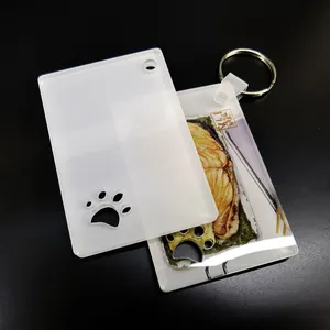 Sublimation Puppy Keychain Acrylic Paw Print Key Tag Blank Pet Key Holder