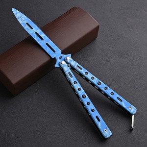 Cuchillo de Mariposa de Metal con Hoja Sin Filo Impresa en 3D, Cuchillo de Ejercicio de Acero Inoxidable, Cuchillo de Entrenamiento con Hoja Sin Filo, Venta al por Mayor - Product Image 6