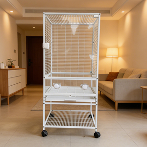 Gabbie per Uccelli e Pappagalli Classiche in Acciaio Inossidabile e Vetro, Vendita Diretta dalla Fabbrica, Confezione in Scatola, Grandi Dimensioni, Durevoli - Product Image 3
