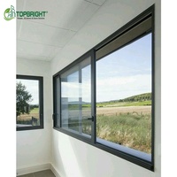 Ventanas Corredizas Horizontales de Doble Acristalamiento de Aleación de Aluminio Resistentes a Huracanes, Modernas, Marca Topbright, para Exteriores, Sótanos y Hoteles