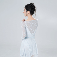 Costumes de danse de ballet pour femmes, 3 pièces, hauts à plis en dentelle, jupe irrégulière et pantalon évasé, costumes de danse de style ballet pour adultes