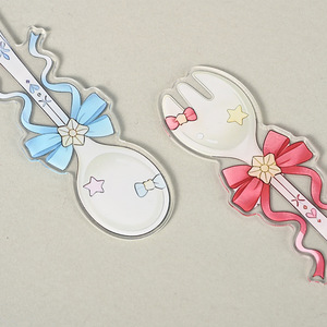 Custom New Creative Acrylic Transparent Cartoon Girl Heart Bow Badge Display Stand Card Stick <b>Millet</b> Photo Friend Gift - Product Image 3