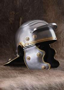 Casco Metálico Plateado/Dorado de Inspiración Romana con Cresta Tradicional, Adorno Decorativo para la Cabeza para Actuaciones Escénicas y Decoraciones Temáticas - Product Image 4