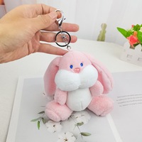 Porte-clés en peluche lapin mignon style doodle, jouets poupées de dessin animé, breloques de sac, breloques kawaii pour sacs d'école de couple, jouets animaux en peluche