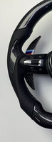 Volant de voiture personnalisé en fibre de carbone M pour BMW F30 F10 F20 F32 M2 M3 M4, cuir perforé avec bande tricolore