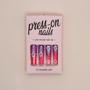 Vente en gros Nouveau style de longue ballerine ongles magnifiques brillants rose violet étincelant fleur de cerisier dégradé ongles Long style - Product Image 6