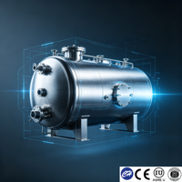Tanque de Almacenamiento de Ácido Horizontal SS316L de 500-30000L, Resistente a la Corrosión, para Líquidos Químicos, Fabricante con Certificación ASME y CE