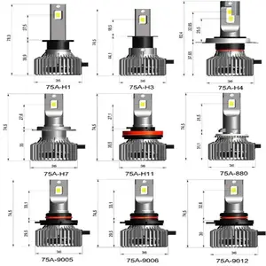 DAO Haute qualité 75A phare LED csp 3570 puces 15000 lumens H1 H4 H3 H7 H11 880 ampoule de phare led pour voiture