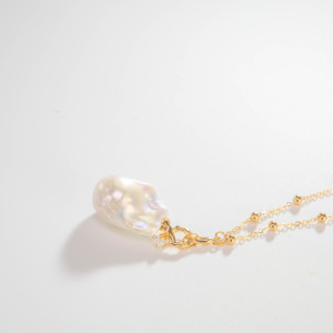 Collar con Colgante de Perlas de Agua Dulce Barrocas, Collar de Cadena con Cuentas Chapado en Oro de 18K para Mujer, Joyería Minimalista de Moda, Regalo para Fiesta - Product Image 6