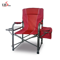 Chaise de camping en plein air Chaise de directeur pliante rouge pour la pêche Voyager Randonnée