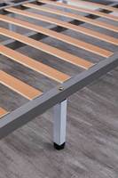 Cadre de lit en métal pliable robuste avec lattes en bois solides, montage facile, base de matelas
