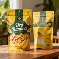 Op maat gemaakte digitaal bedrukte vochtbestendige, food grade zakjes met ritssluiting voor bananenchips van plastic.