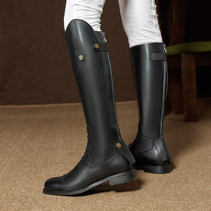 Botas de Equitación Clásicas de Caña Alta, Cuero Liso, Calzado Ecuestre Unisex - Product Image 3