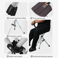 Canne de marche pliable en aluminium à un clic, chaise portable, bâton de marche trépied avec siège pour personnes âgées, idéal pour les voyages et la détente en extérieur