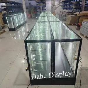 70 Inch Tobacco Shop Display Counter Flat Pack Smoke Shop Glass Showcase Wooden Display Case With LED