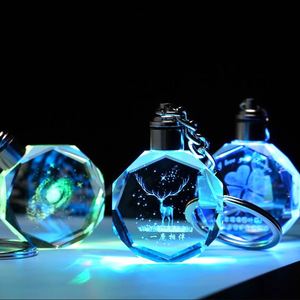 Danh dự của pha lê vuông pha lê vòng chìa khóa tùy chỉnh 3D laser pha lê ảnh Keychain <span class=keywords><strong>LED</strong></span> nhấp nháy ánh sáng <span class=keywords><strong>Keyring</strong></span> - Product Image 2