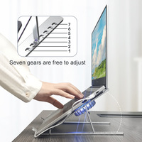Nouveau support pliable pour ordinateur portable de 11 à 17 pouces, en alliage d'aluminium et plastique, avec deux ventilateurs réglables et éclairage RGB, portable pour bureau