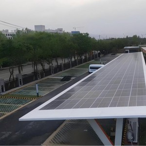 Modern Carport Solar Panel System Aluminum Alloy Frame Flat <b>Roof</b> Waterproof 2 Car Parking Garage <b>Canopy</b> Installation - Product Image 1