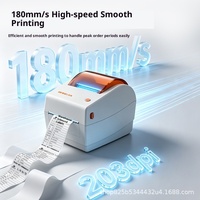 Impresora de Etiquetas Térmicas de 4 Pulgadas, Bluetooth, USB, Impresora de Códigos de Barras, Máquina para Imprimir Etiquetas de Envío, para Logística y Comercio Minorista