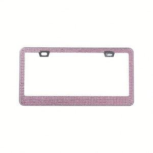 Marco para Matrícula de Coche de Acero Inoxidable con Cristales Brillantes y Pedrería, Estándar Estadounidense, Tres Colores - Product Image 2
