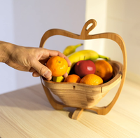 Bamboe Fruitmand Winkelen Opslag Plastic Mand Vouwmand Decoratieve Schaal Fruitschaal