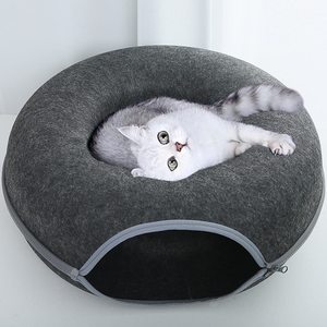 ของเล่นอุโมงค์ผ้าสักหลาดทรงกลมแบบถอดได้ Petdom Soft Plush พร้อมช่องมอง ที่นอนแมว ที่พักแมว - Product Image 4