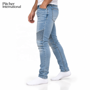 Jeans streetwear à jambe large pour hommes, denim délavé, vente en gros pour les détaillants de mode américains, marque privée - Product Image 3