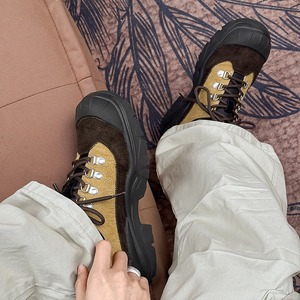 Zapatos de Montañismo para Hombre con Suela Gruesa, Novedad 2026, con Cordones, Estilo Casual, con Parches, a la Moda - Product Image 4